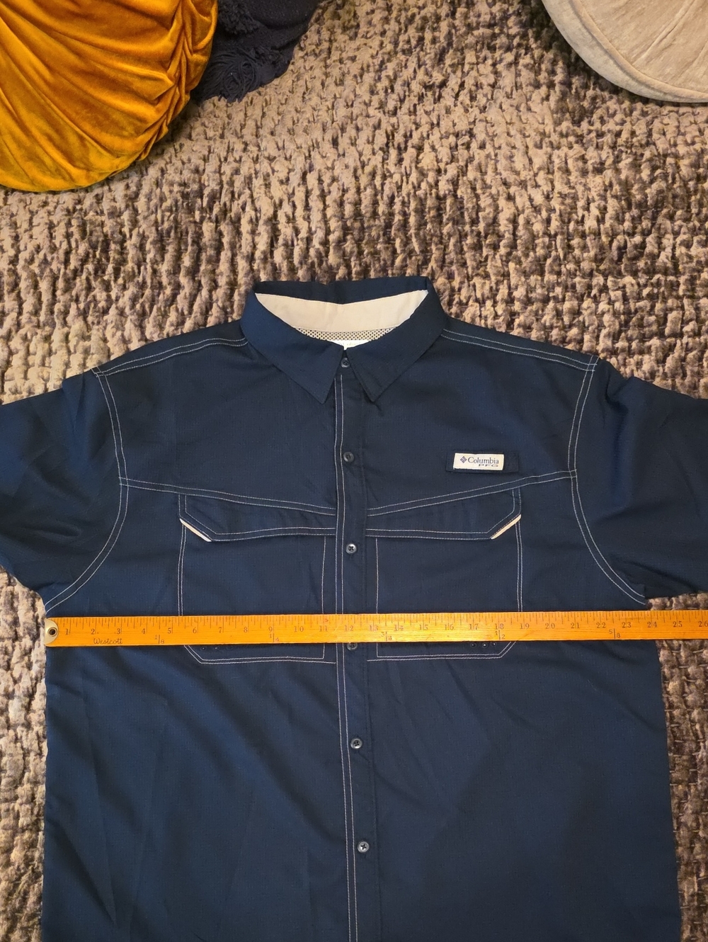 Lot Of 2 Shirts, Columbia PFG And Magellan Fish Gear, Both Men's Large, Navy - Picture 7 of 13
